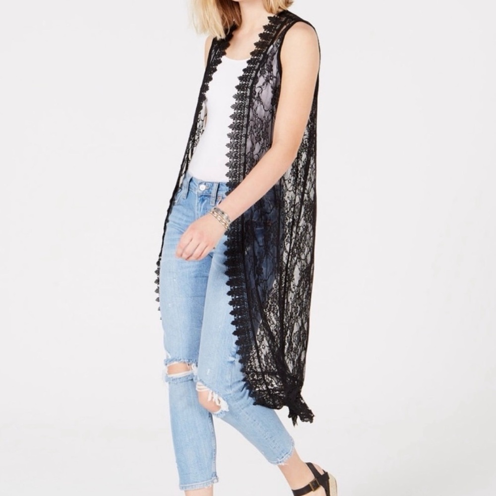 Black lace duster
